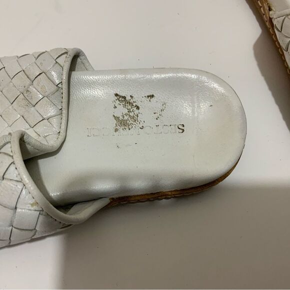 Sesto Meucci white tan Leather Woven Slide Sandals size 5 - Picture 6 of 6